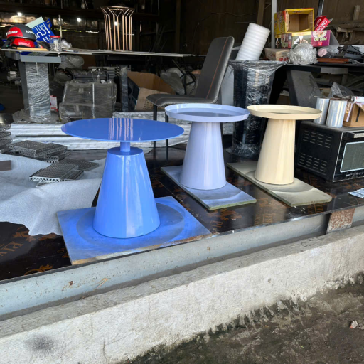 Bàn trà tròn chân trụ 